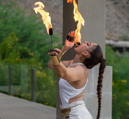 A fire performer